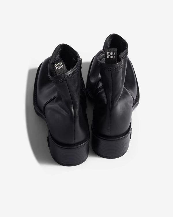Miu Miu - Women's Calf Leather Booties - (Black)