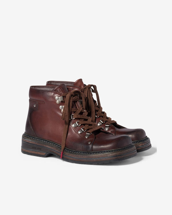 Miu Miu - Leather Booties - (Coffee)