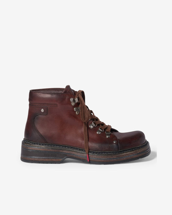 Miu Miu - Leather Booties - (Coffee)
