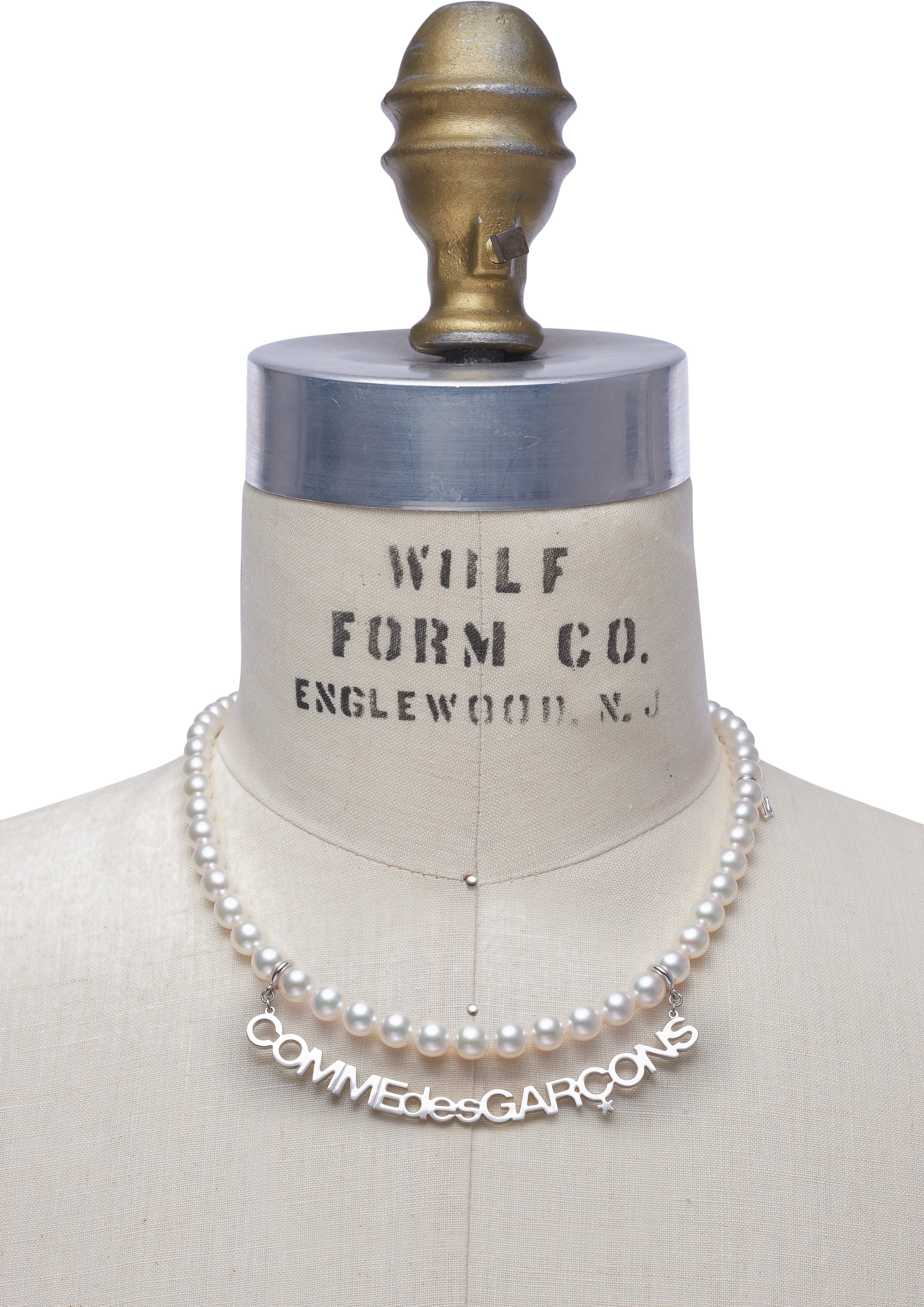 Comme des Garçons: Mikimoto Logo Necklace (Silver) | DSML E-SHOP