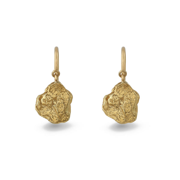 William Welstead - Gold Nugget Drop Earrings