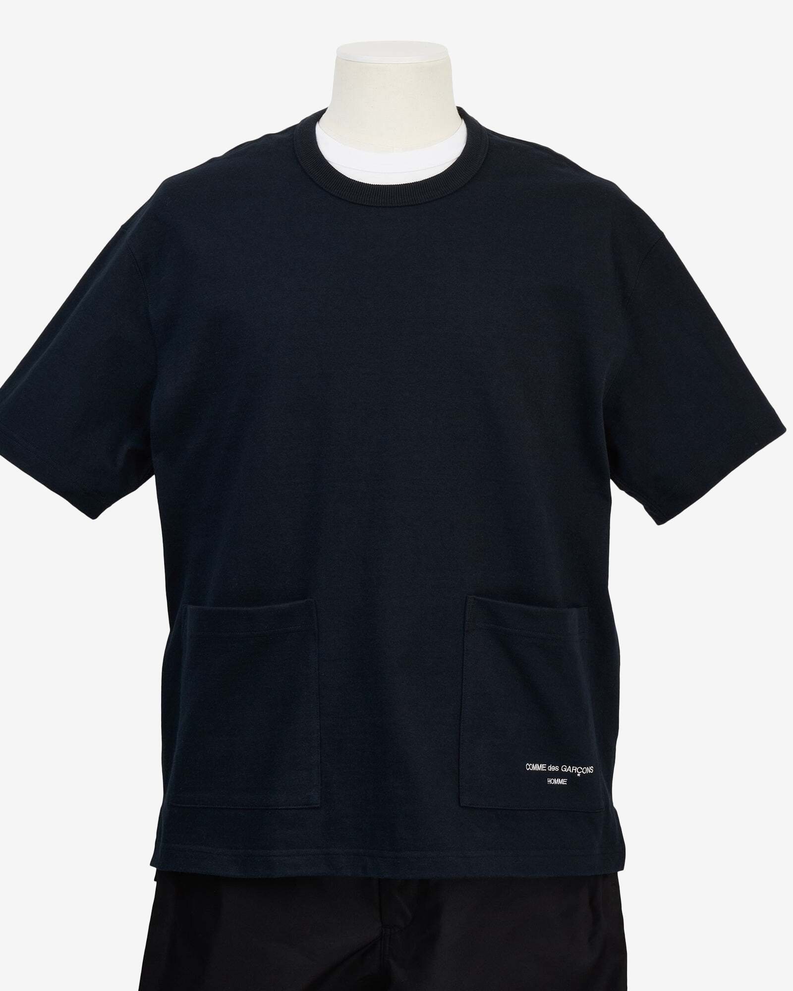 CDG Homme: Drop Pocket T-Shirt (Navy) | Dover Street Market London