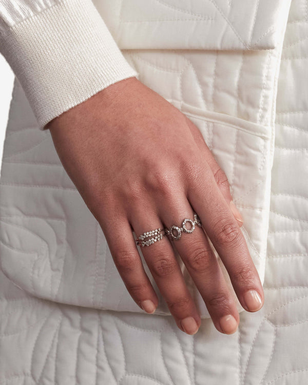 Noguchi Bijoux  - Grey Diamond Cut Out Ring -  (White Gold)