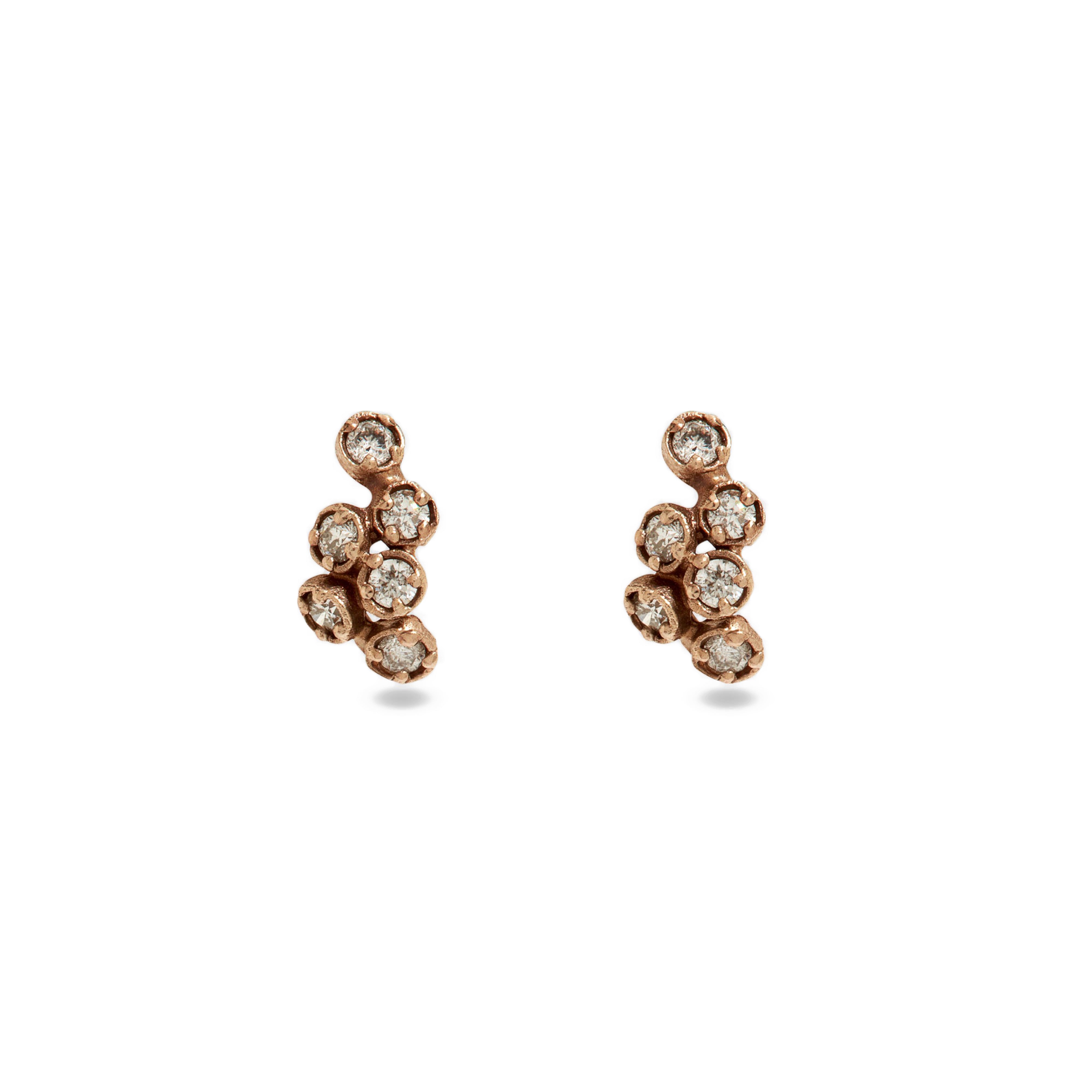Noguchi Bijoux: Cluster White Diamond Earrings | DSML E-SHOP