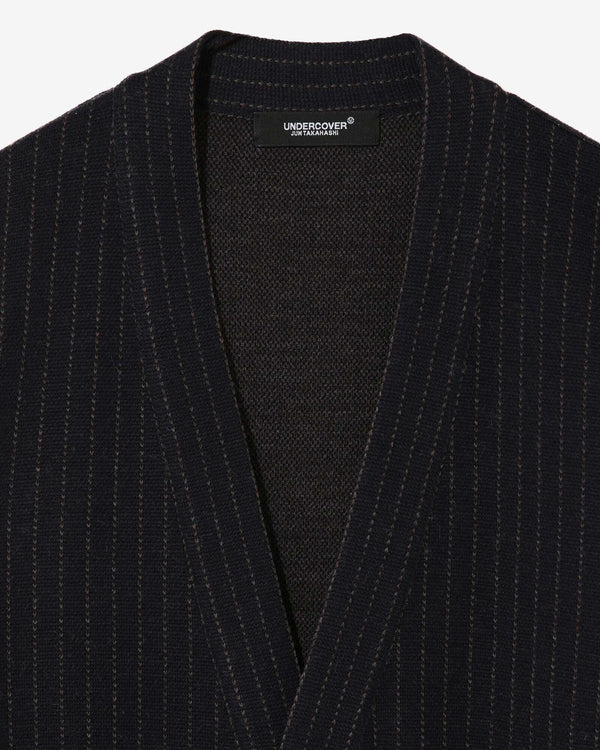 Undercover - Men’s Plaid Cardigan - (Navy Stripe)