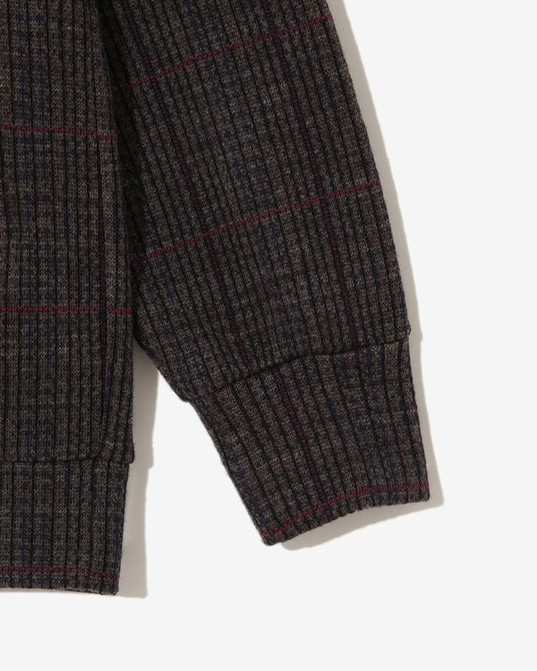 Undercover - Men’s Plaid Round-Neck Cardigan - (Grey)