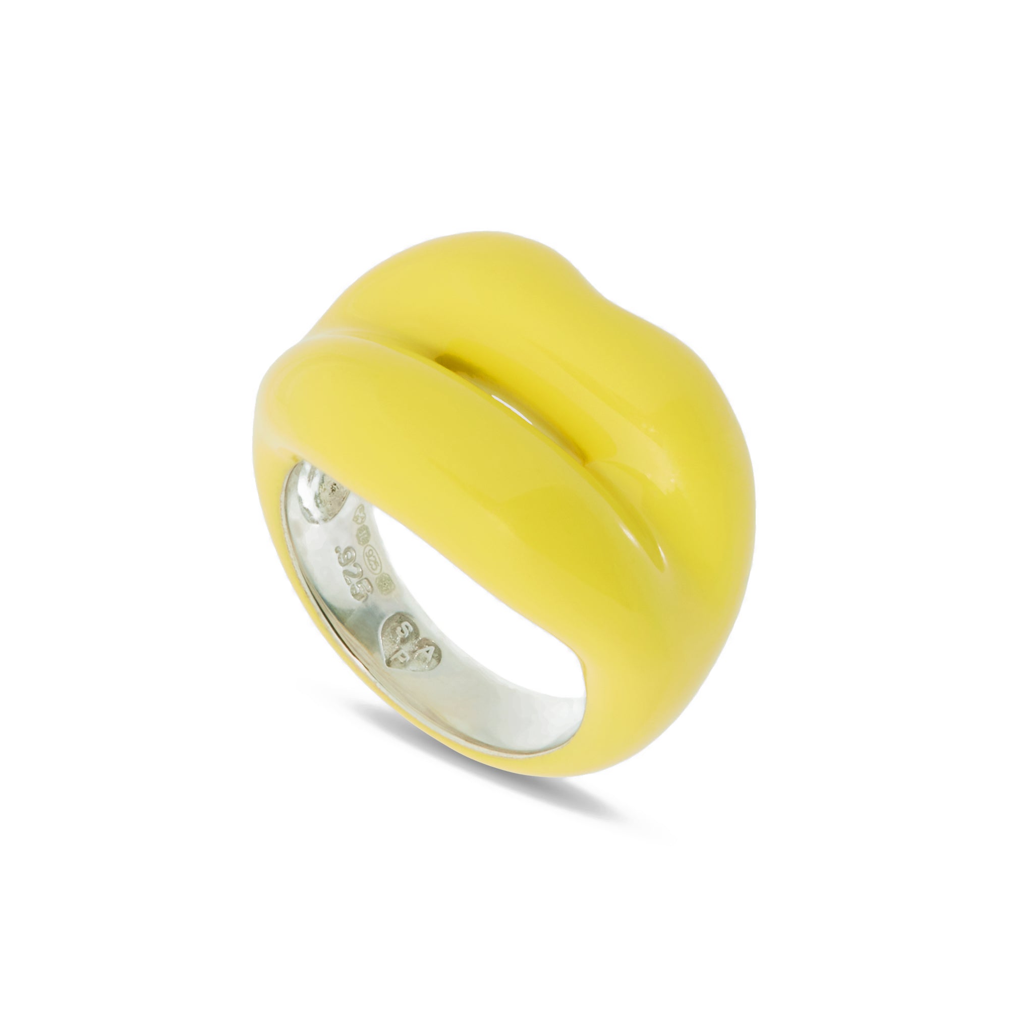 Solange - Hotlips Ring in Pastel Yellow view 3