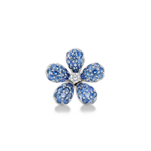 Mio Harutaka - Flower Earring with Blue Sapphires