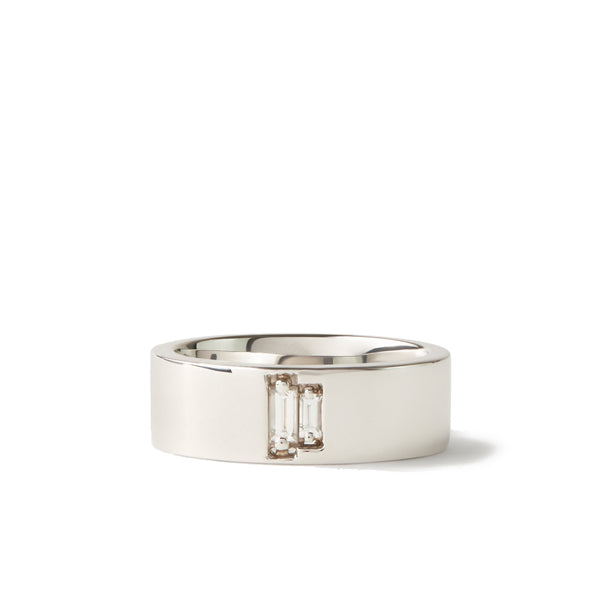 Suzanne Kalan - Thick Baguette Band - (White Gold)