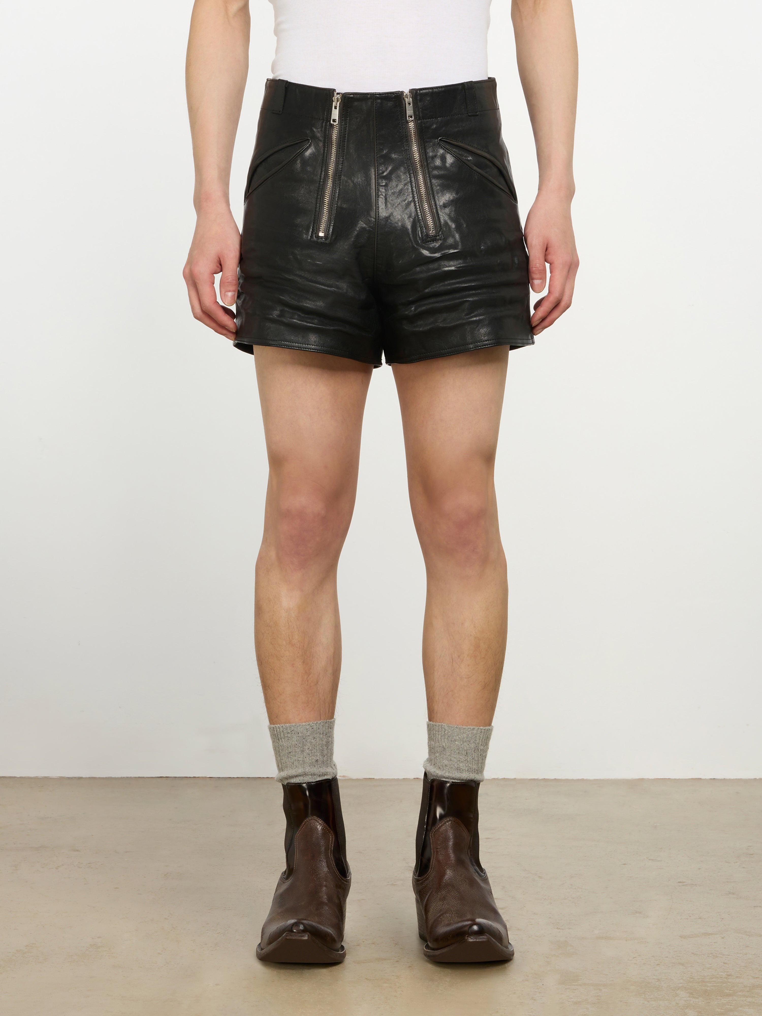 Prada - Men’s Leather Shorts - (Black)