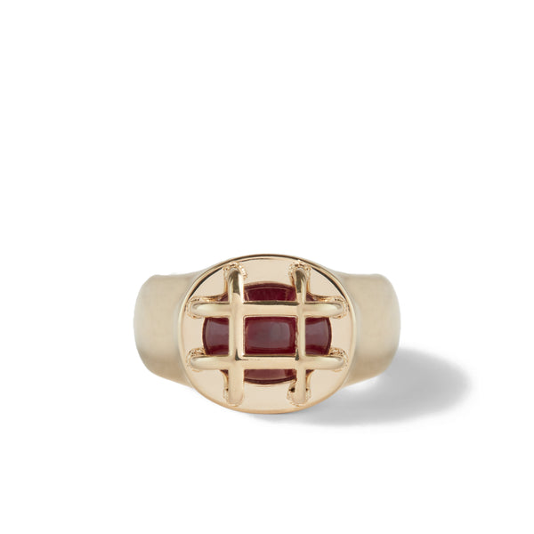 Ouie - Cage Signet Ring - (Yellow Gold)