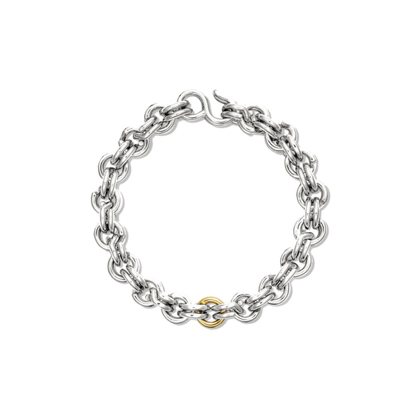 Ouie - Keyring Classic Keyring One Link Chain Bracelet - (Silver, Yellow Gold)