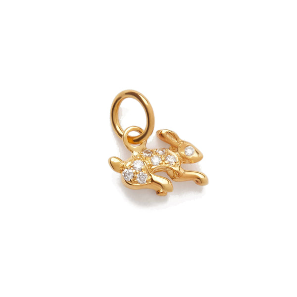 Patcharavipa - DSM Exclusive Tiny Diamond Rabbit Necklace - (Yellow Gold)