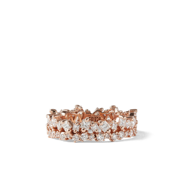 Suzanne Kalan - Women’s Princess Stack Diamond Band - (Rose Gold)