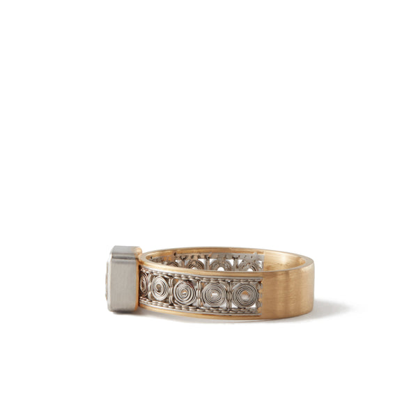 Nikolle Radi - Women’s Emerald Cut Diamond Ring - (Gold/Platinum)