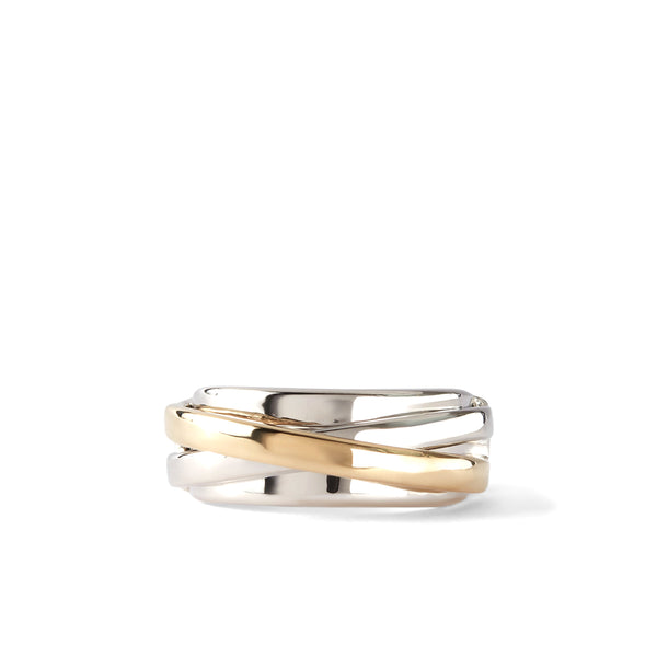 Tom Wood - Orb Ring Slim Duo - (Silver/Yellow Gold)
