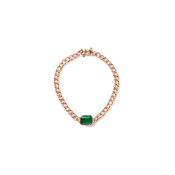 Shay - Women’s Bezel Mini Link Bracelet - (Rose Gold)