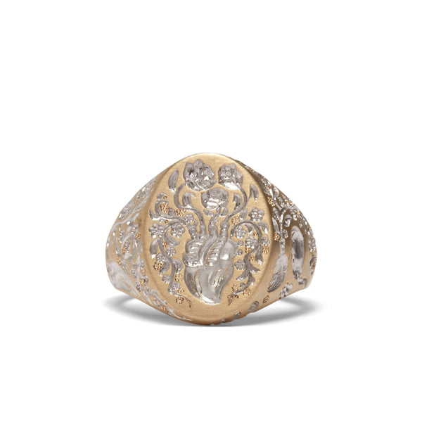 Castro Smith - Classic Heart Ring - (Gold/White)