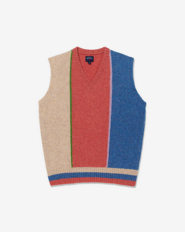 Noah - Men’s Shetland Block Sweater Vest - (Light Mustard)