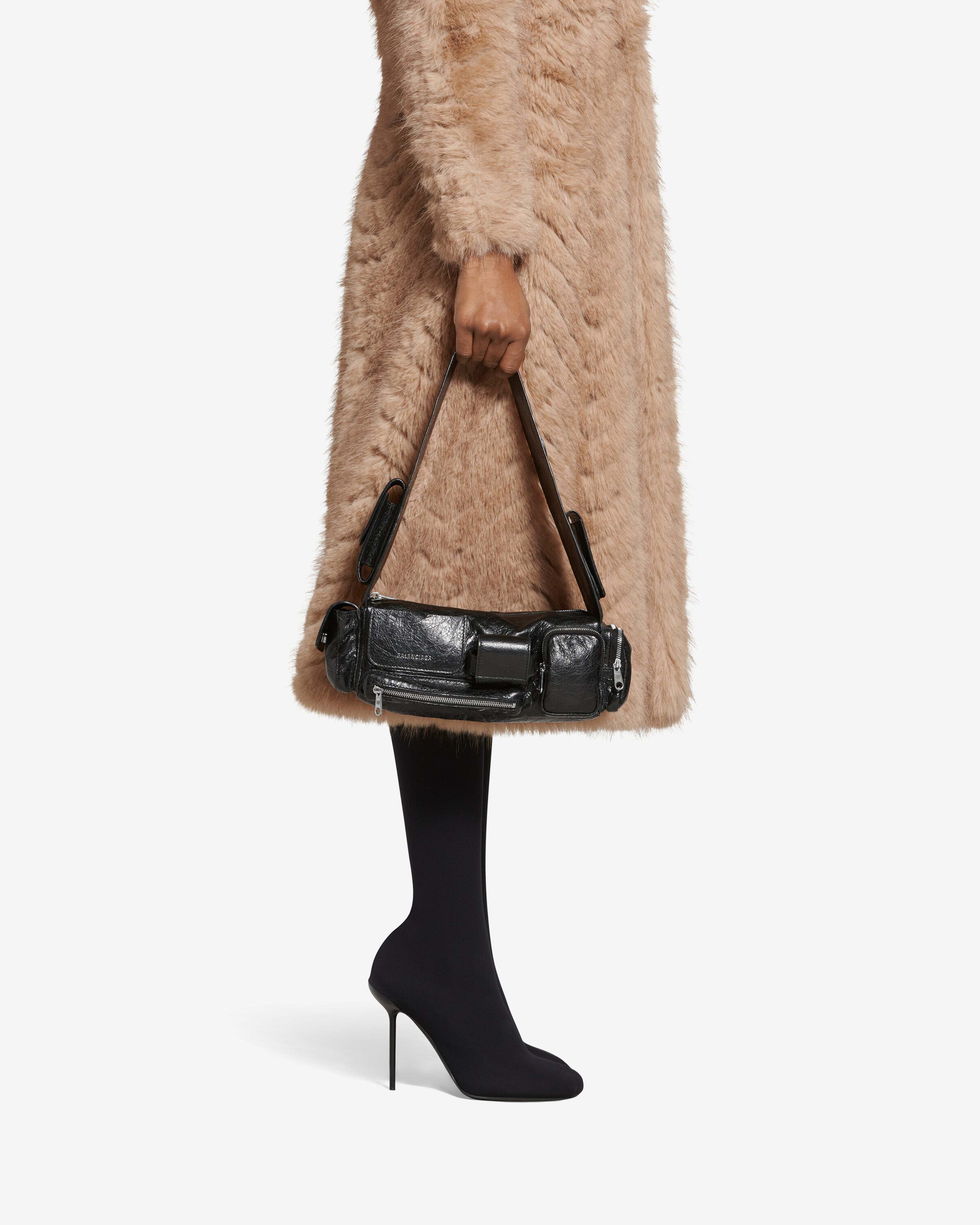 Balenciaga deals shearling clutch