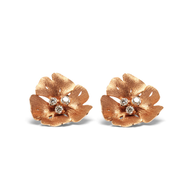 Vever - Flower Ginkgo Earrings - (Rose Gold)