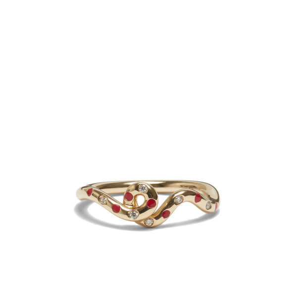 Bea Bongiasca - Gold Wave Ring - (Red)