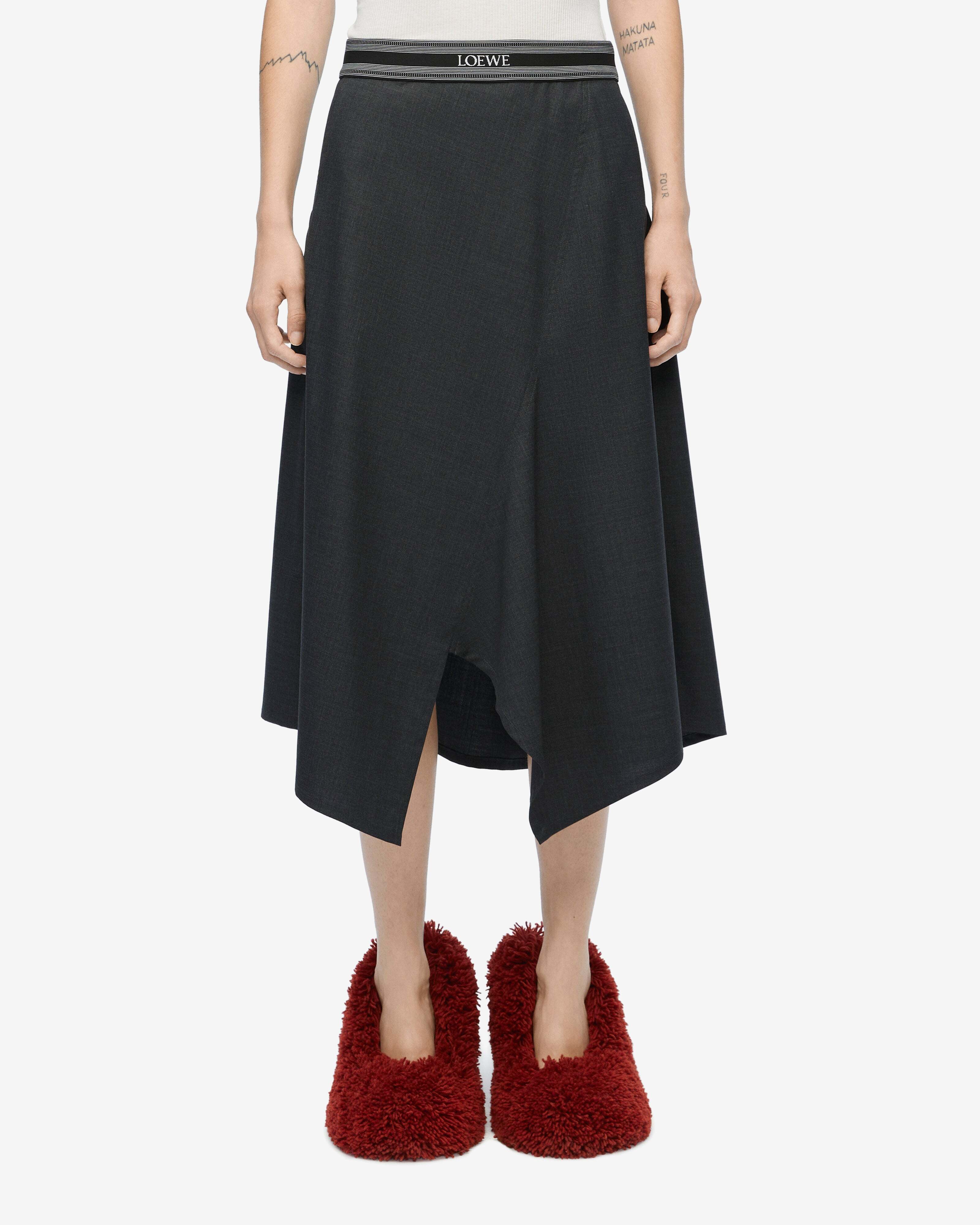 Loewe - Women's Asymmetric Skirt - (Anthracite Melange)