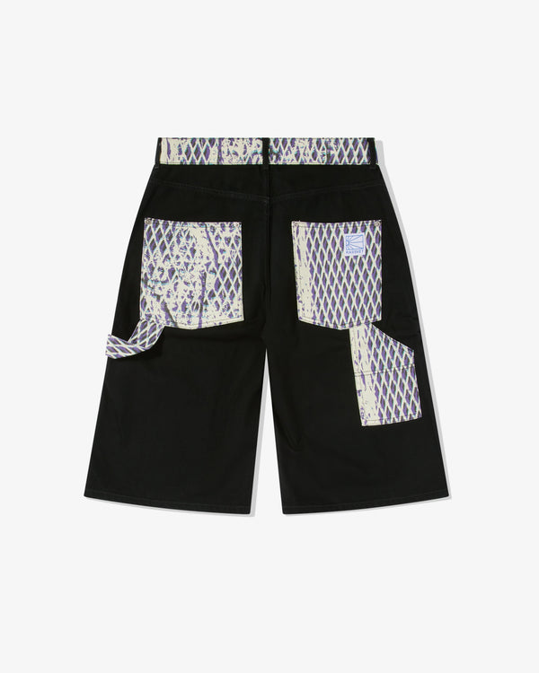 Rassvet - Men’s Mesh Camo Print Denim Shorts - (Black)