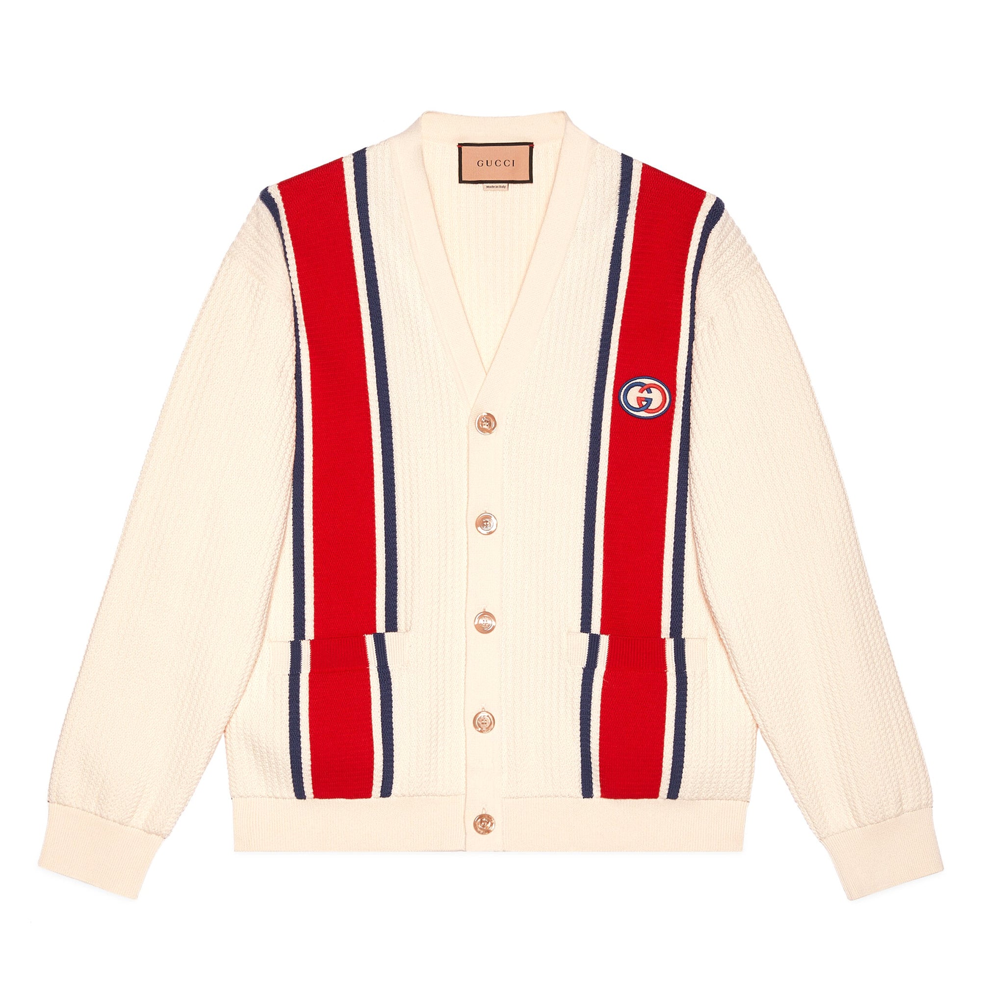 Gucci - Men’s Knit Cardigan With Patch - (Ivory) view 1