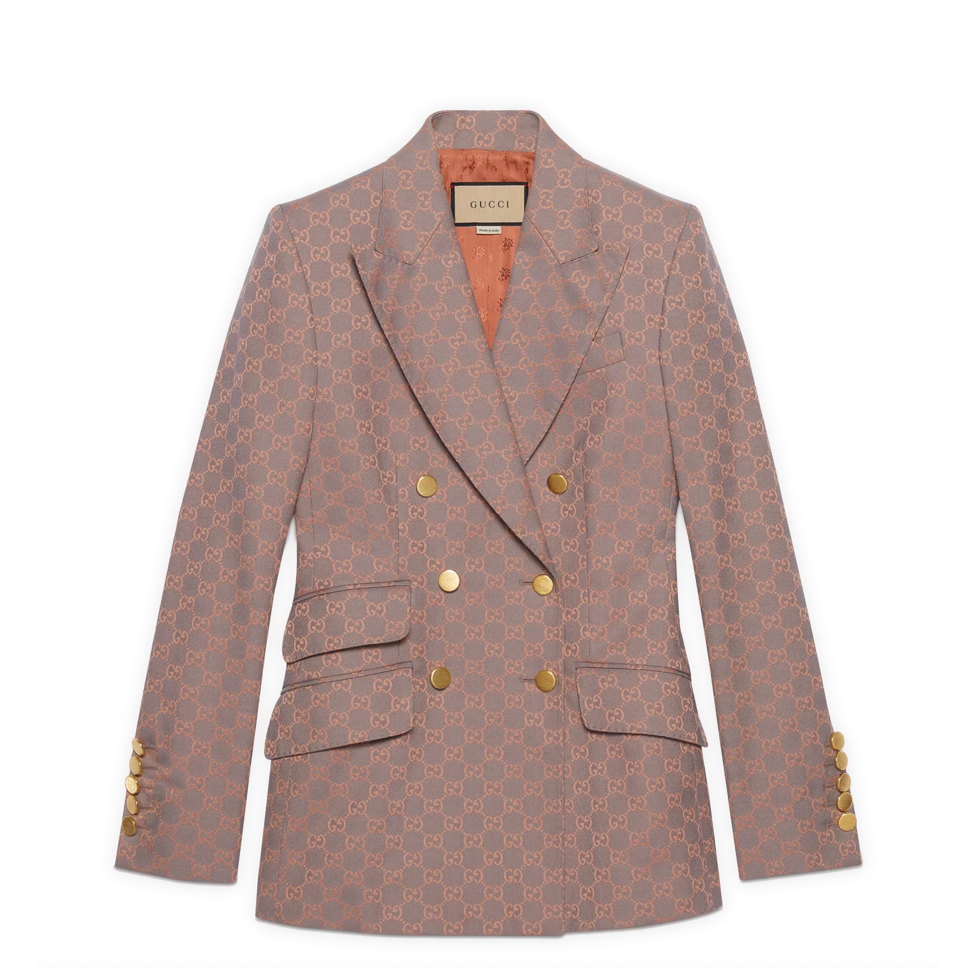 Gucci - Women’s GG Cotton Canvas Jacket - (Grey/Pink) view 1