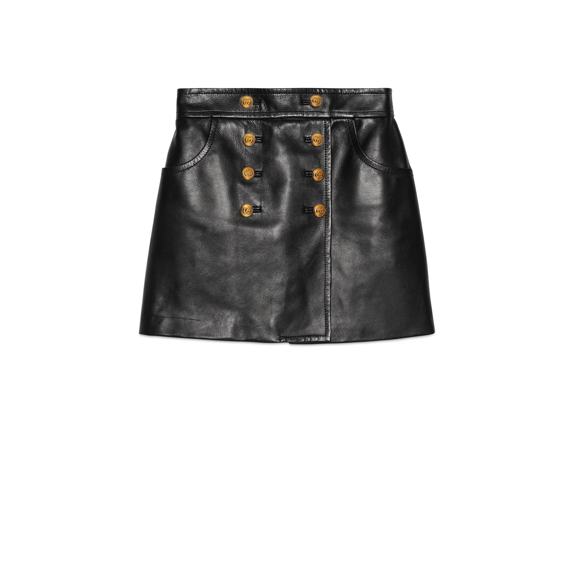 Gucci Authenticated Leather Skirt