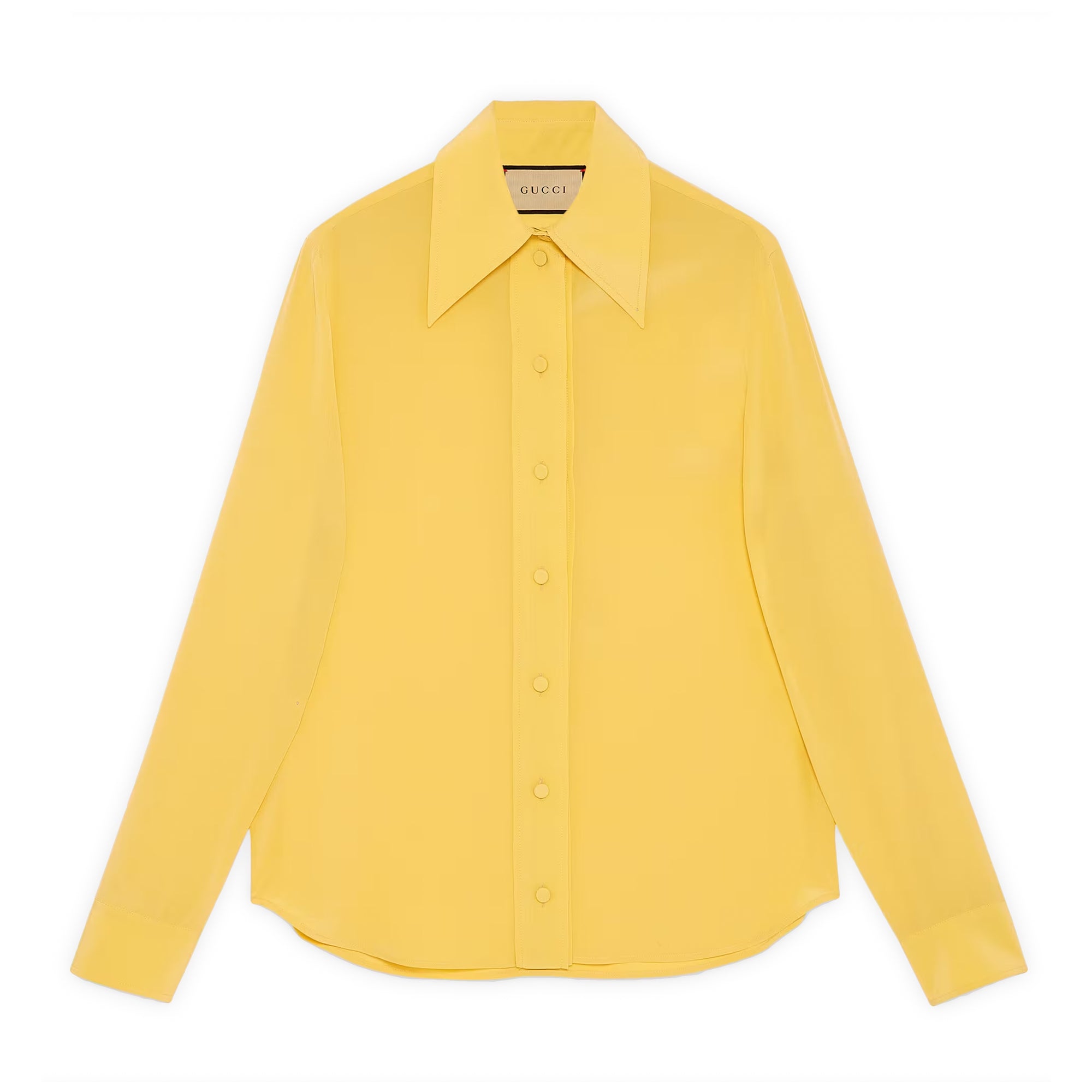 Gucci - Women’s Silk Crêpe De Chine Shirt - (Yellow) view 1