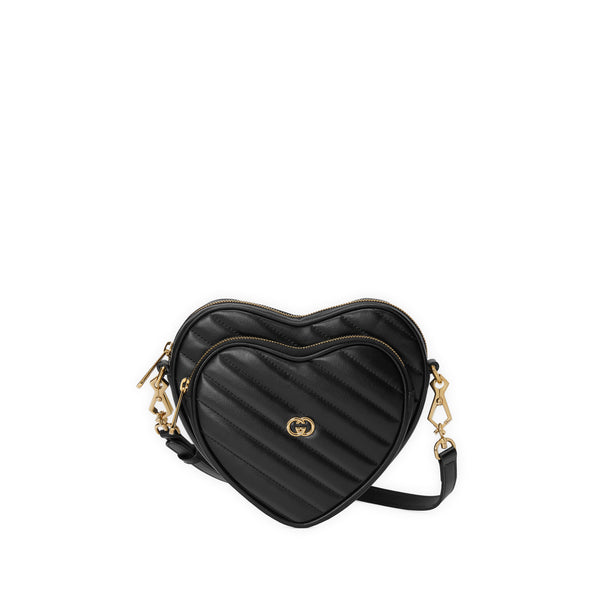 Gucci - Women’s Interlocking G Mini Heart Shoulder Bag - (Black)