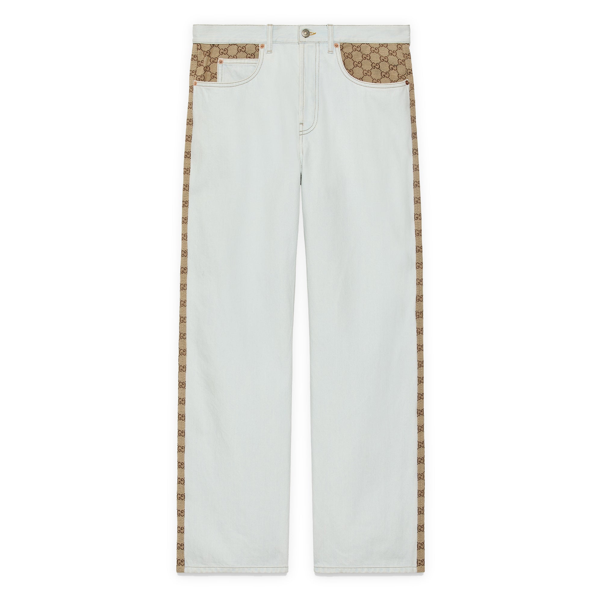Gucci - Men’s Denim Trouser With GG - (White) view 1