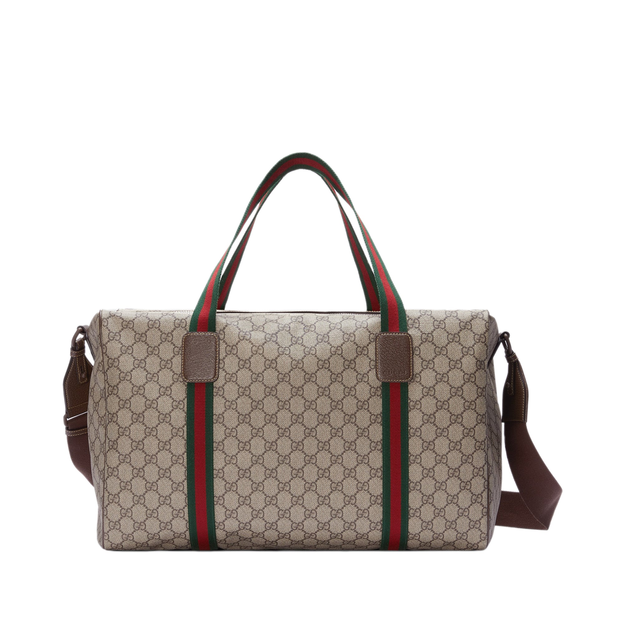 Gucci - Men’s Large Duffle Bag With Web - (Beige/Ebony) view 1