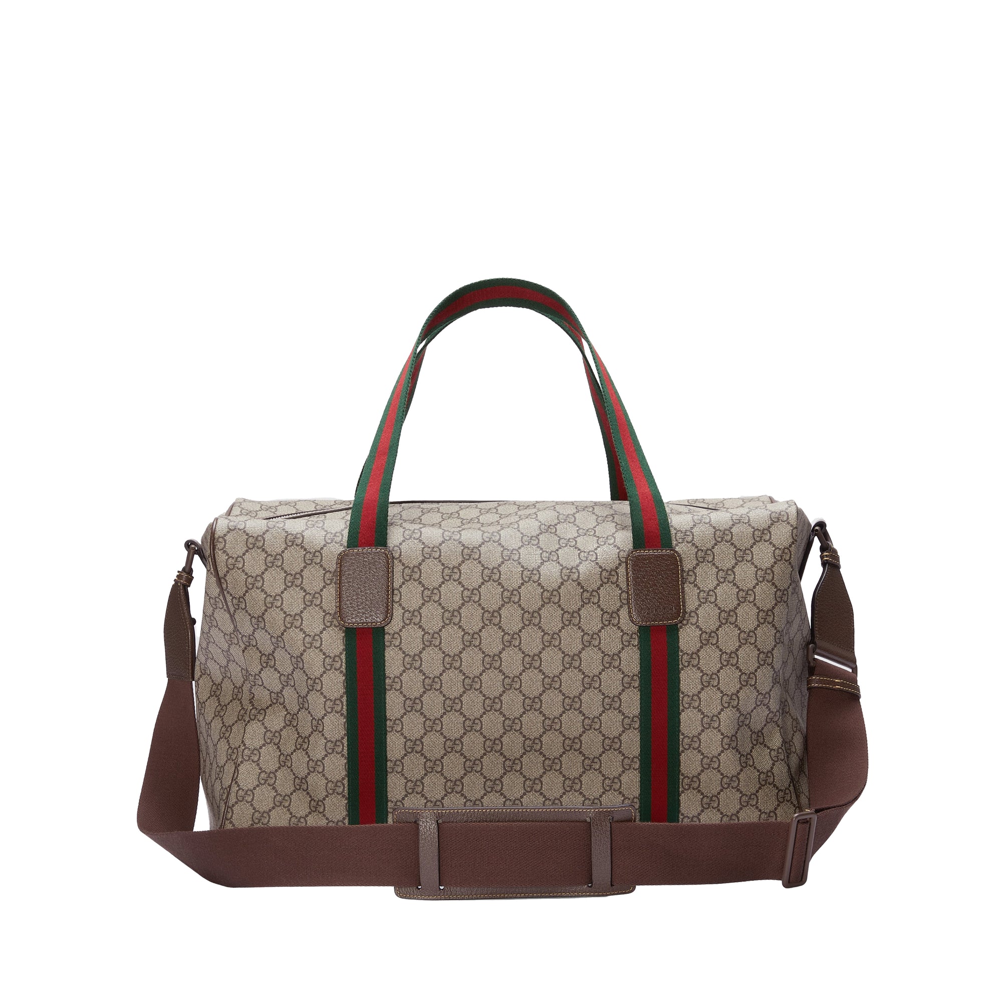 Gucci - Men’s Large Duffle Bag With Web - (Beige/Ebony) view 3