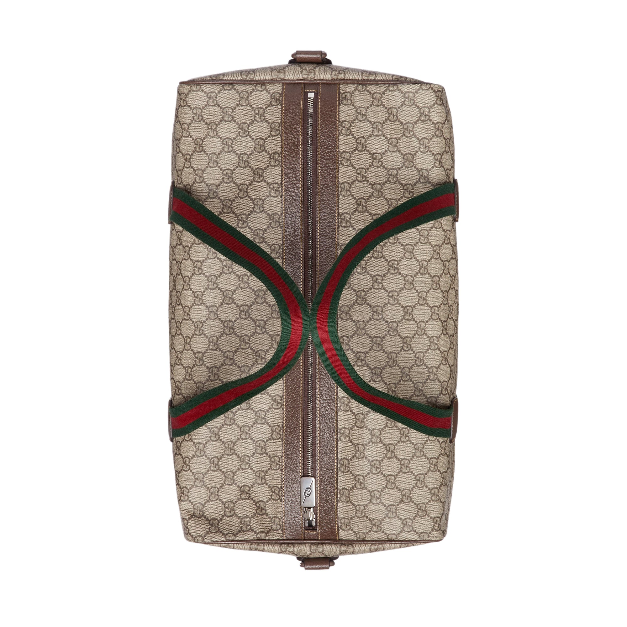 Gucci - Men’s Large Duffle Bag With Web - (Beige/Ebony) view 4