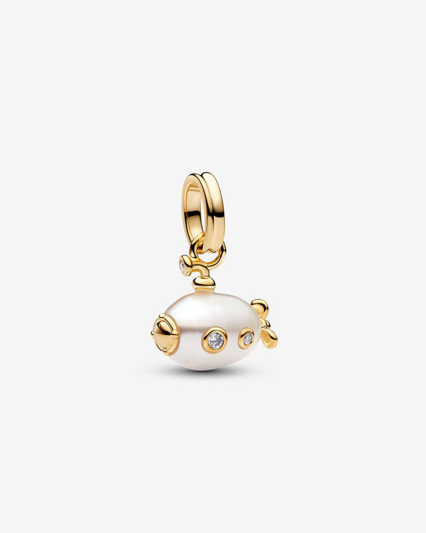 Pandora - Submarine Pendant - (Pearl/Gold)