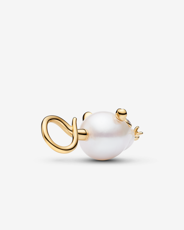 Pandora - Mouse Pendant - (Pearl/Gold)