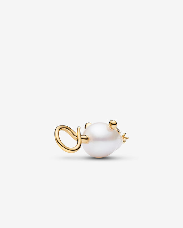 Pandora - Mouse Pendant - (Pearl/Gold)