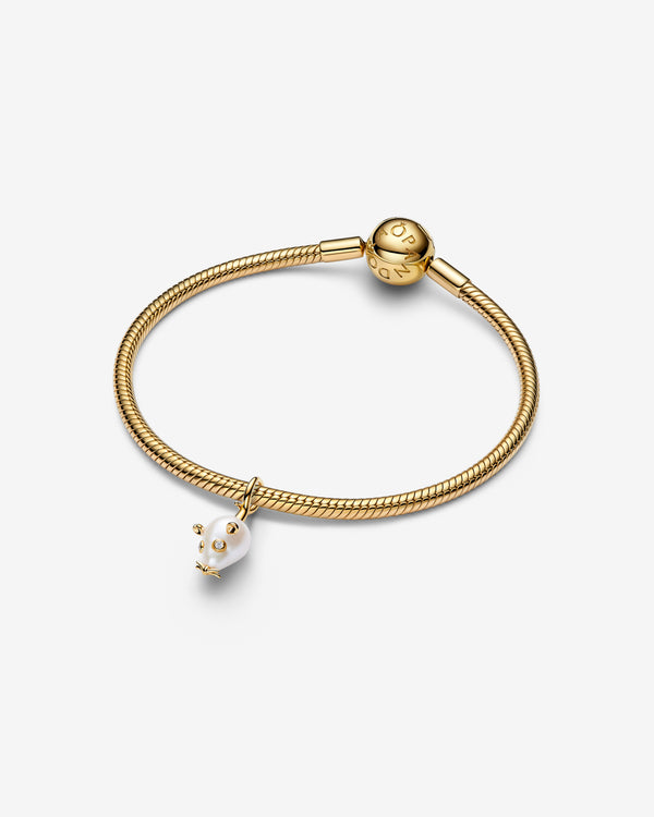 Pandora - Mouse Pendant - (Pearl/Gold)