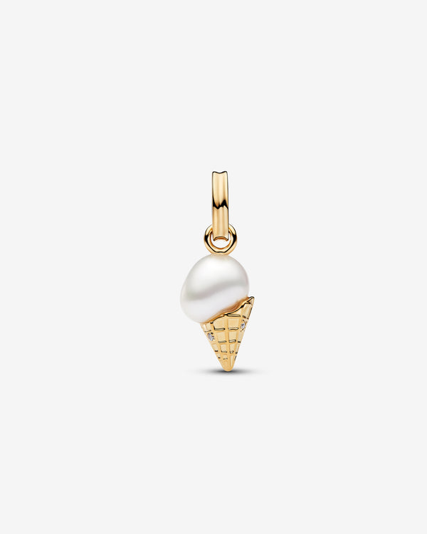Pandora - Ice Cream Pendant - (Pearl/Gold)