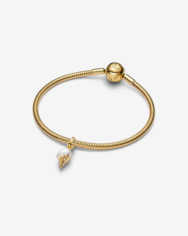 Pandora - Ice Cream Pendant - (Pearl/Gold)