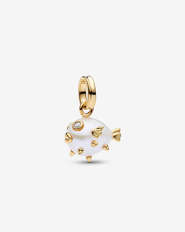 Pandora - Pufferfish Pendant - (Pearl/Gold)