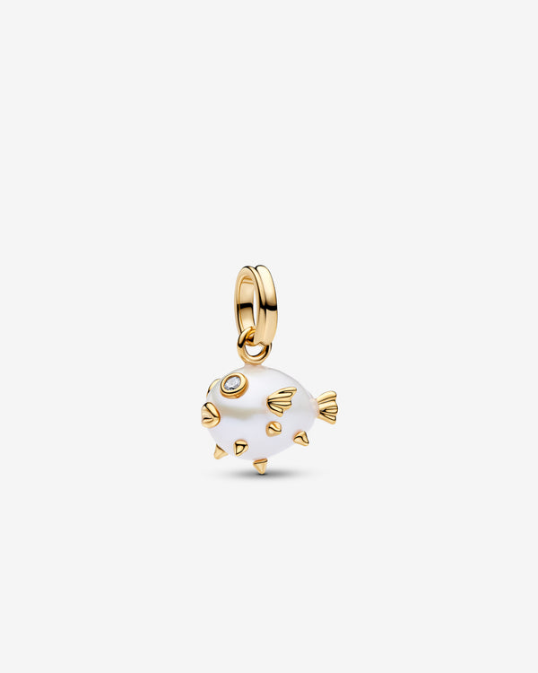 Pandora - Pufferfish Pendant - (Pearl/Gold)