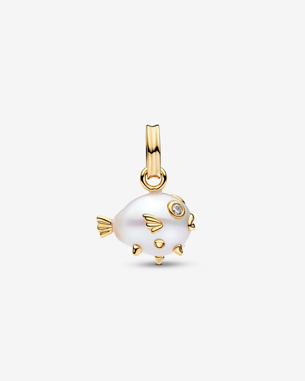 Pandora - Pufferfish Pendant - (Pearl/Gold)