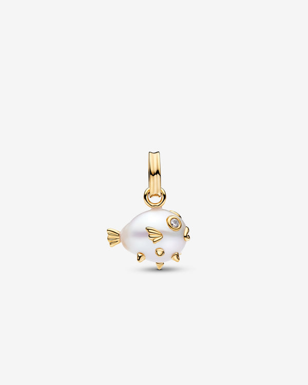 Pandora - Pufferfish Pendant - (Pearl/Gold)