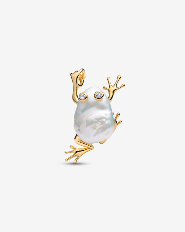 Pandora - XL Frog Pendant - (Pearl/Gold)