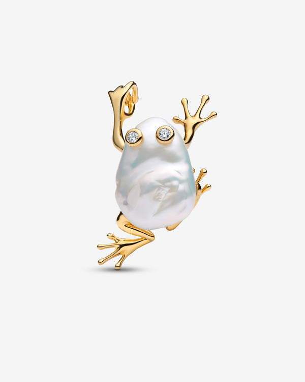 Pandora - XL Frog Pendant - (Pearl/Gold)