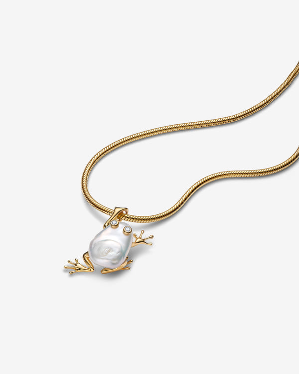 Pandora - XL Frog Pendant - (Pearl/Gold)